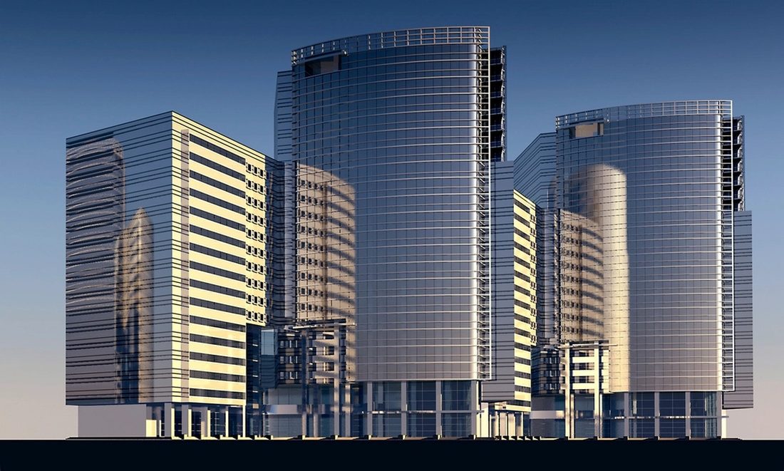 3D render of a building
